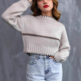Women's Short Stitching Sweater