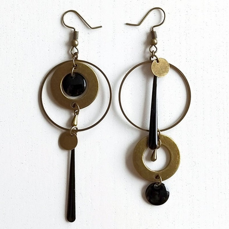 Asymmetric Round Ring Earrings