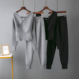 Sexy V-neck Sweater & Pants Set