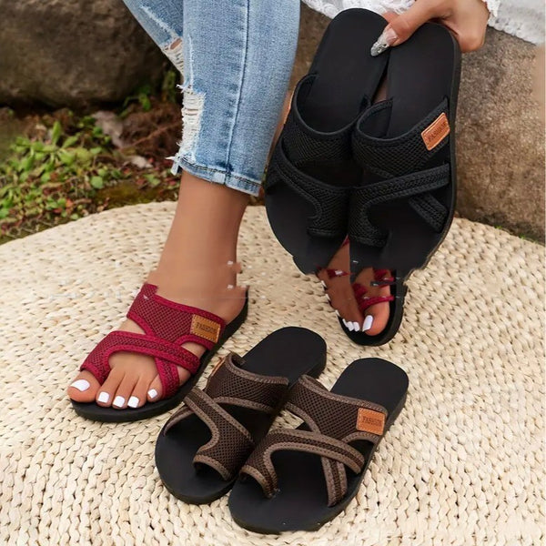 Breathable Mesh Peep-toe Slippers