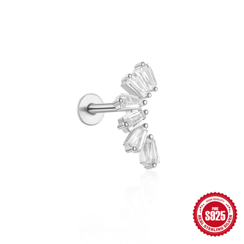 925 Sterling Silver Moon Earrings