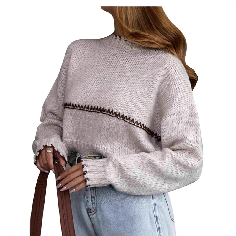 Women's Short Stitching Sweater