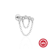 925 Sterling Silver Moon Earrings