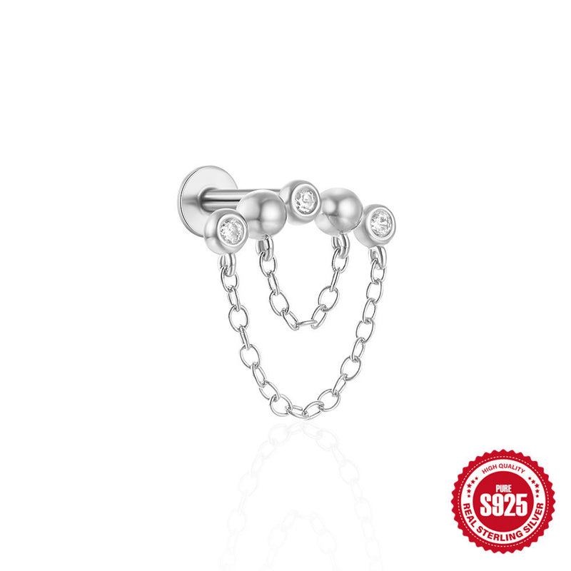 925 Sterling Silver Moon Earrings