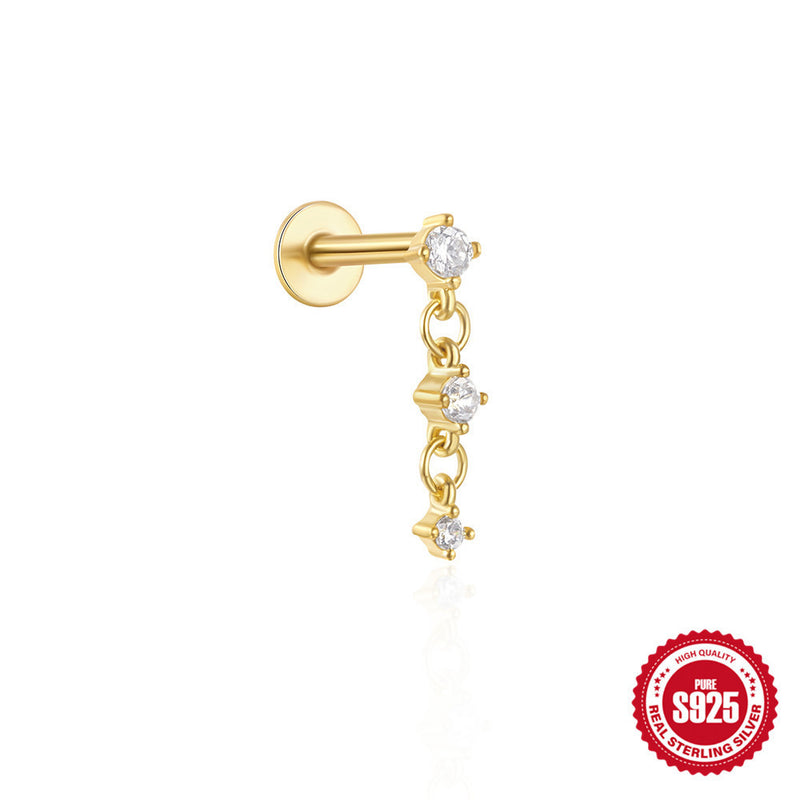 925 Sterling Silver Moon Earrings