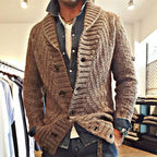 Men's Brown Lapel Cardigan Jacket