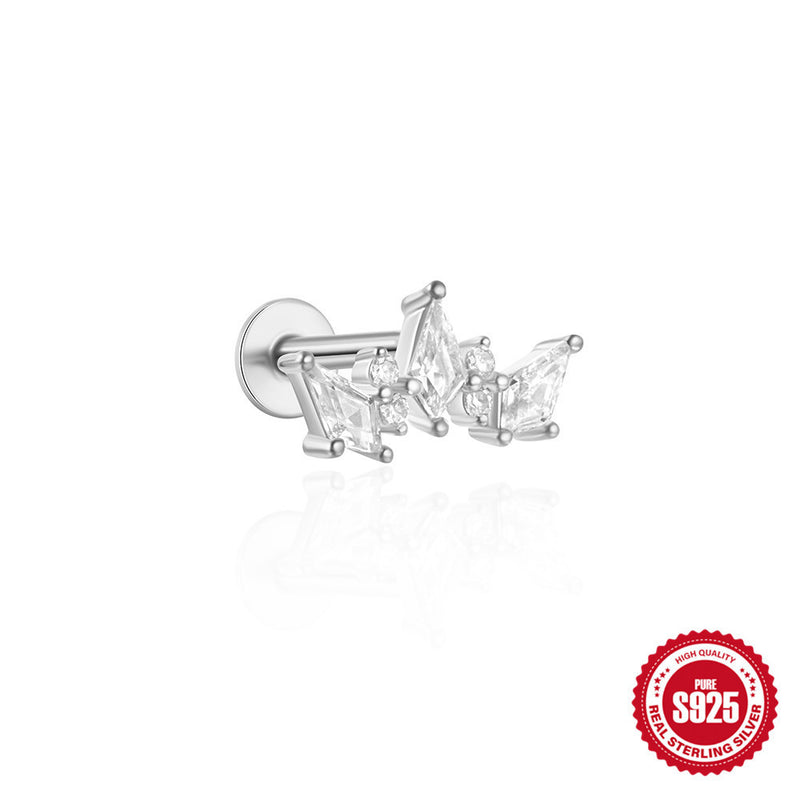 925 Sterling Silver Moon Earrings