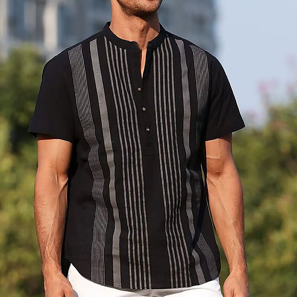 Men’s Striped Short-sleeved Shirt
