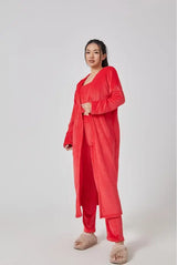 3 Piece Women's Lounge Set Red M – Posh Atomic
