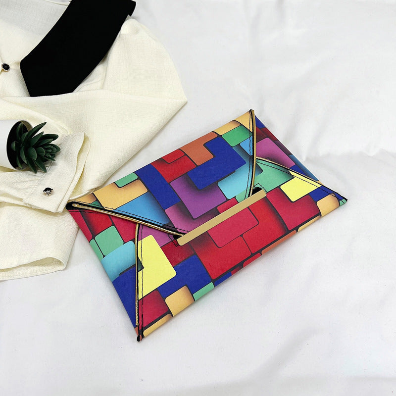 Plaid Contrast Color Square Bag