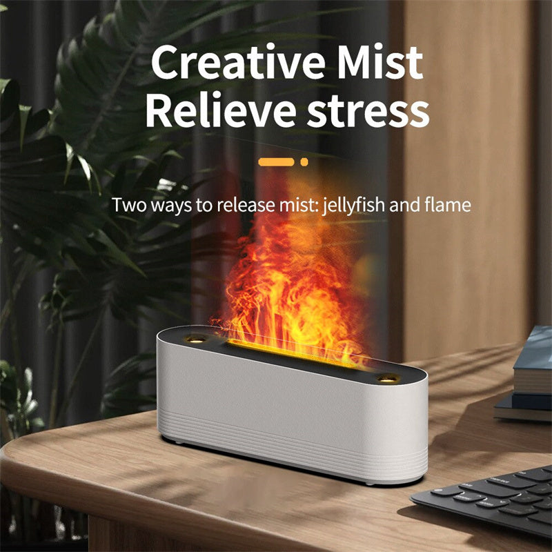 Flame Air Humidifier Ultrasonic 7 Colors Aroma Diffuser LED Cool Mist Maker