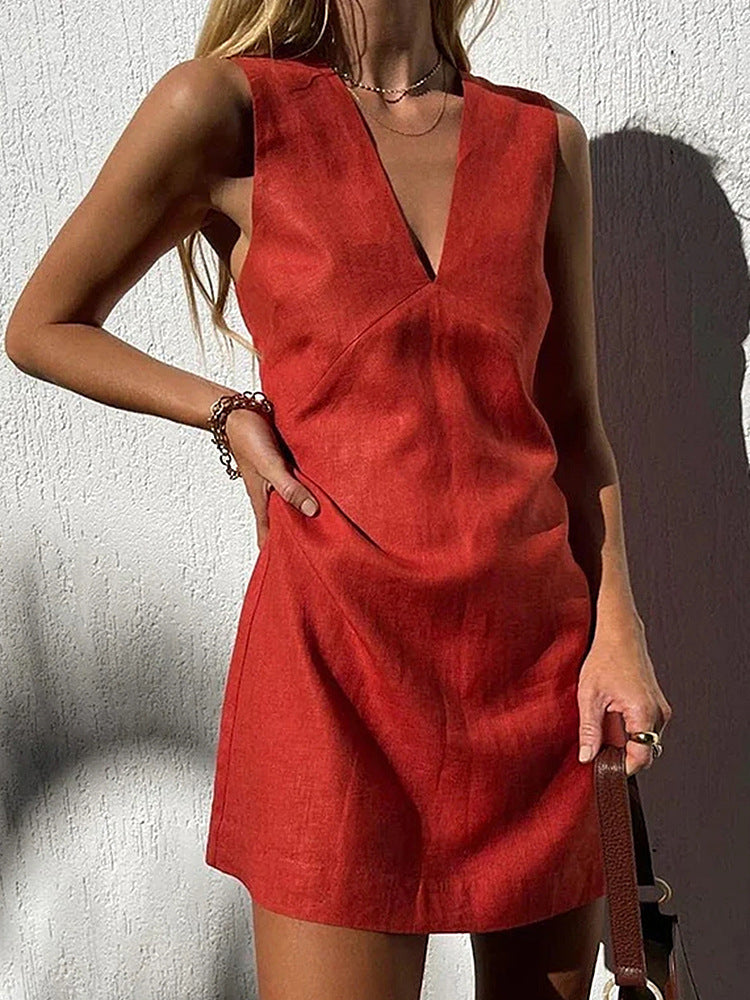 Women's 2pc Linen Top and Skirt