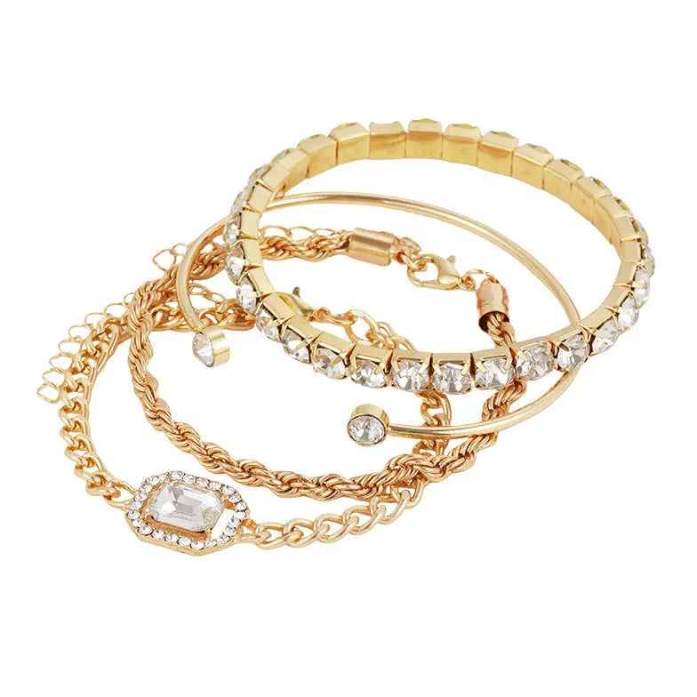 4 Pcs Crystal Bracelet Set For Women – Posh Atomic