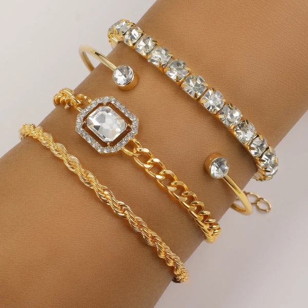 4 Pcs Crystal Bracelet Set For Women – Posh Atomic