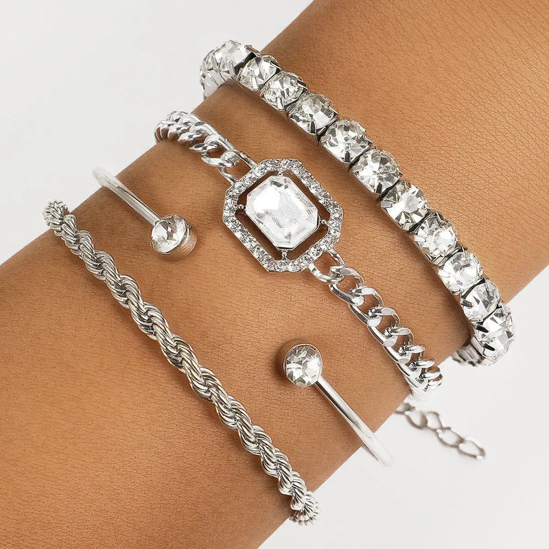 4 Pcs Crystal Bracelet Set For Women – Posh Atomic