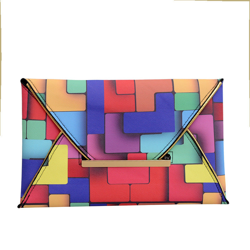 Plaid Contrast Color Square Bag