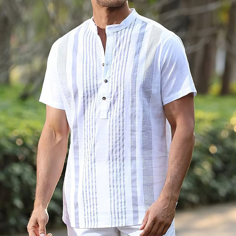 Men’s Striped Short-sleeved Shirt
