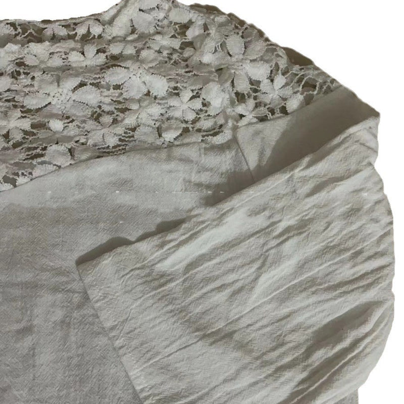 Women's Cotton & Lace Half-length Sleeve Dress