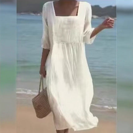 Women's Loose Long Sleeve Printed Dress