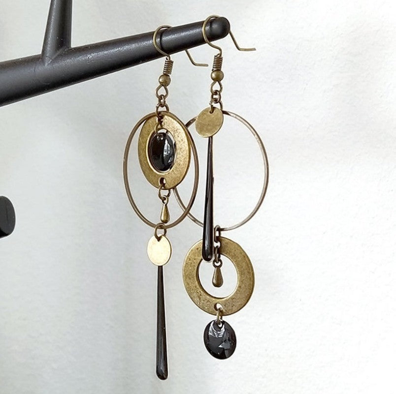 Asymmetric Round Ring Earrings