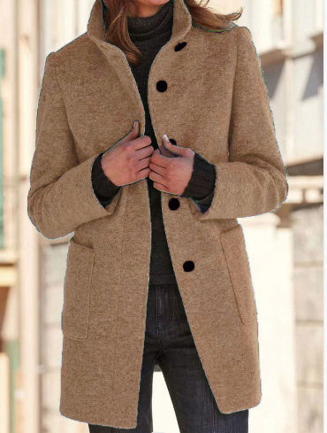 Casual Wool Coat With Pockets