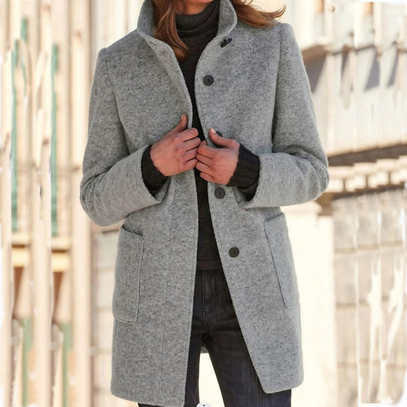 Casual Wool Coat With Pockets
