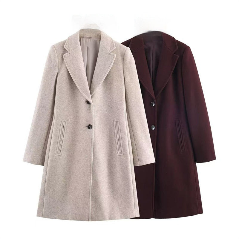 Women's Soft Padded Shoulder Overcoat