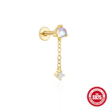925 Sterling Silver Moon Earrings