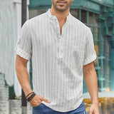 Men’s Striped Short-sleeved Shirt