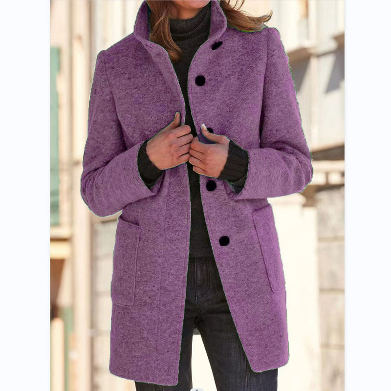 Casual Wool Coat With Pockets