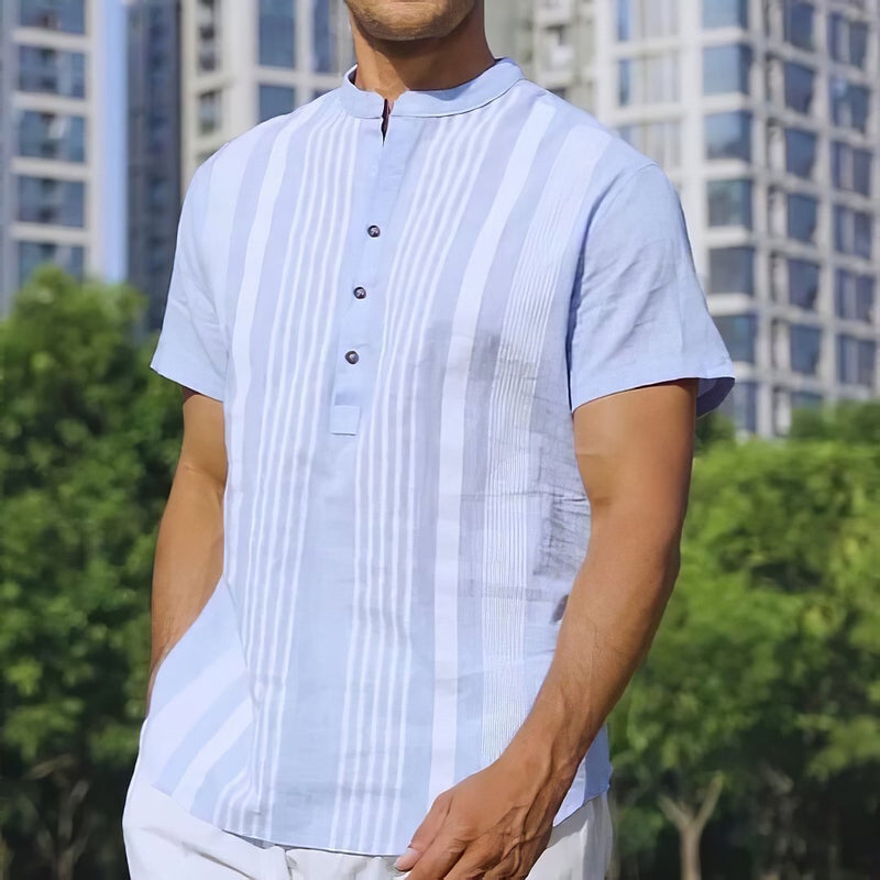 Men’s Striped Short-sleeved Shirt