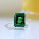 925 Silver Retro Rectangular Emerald Women's Ring R382 Blue Diamond No8 – Posh Atomic