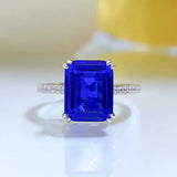 925 Silver Retro Rectangular Emerald Women's Ring R382 Lvzuan No7 – Posh Atomic