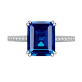 925 Silver Retro Rectangular Emerald Women's Ring R382 Lvzuan No8 – Posh Atomic