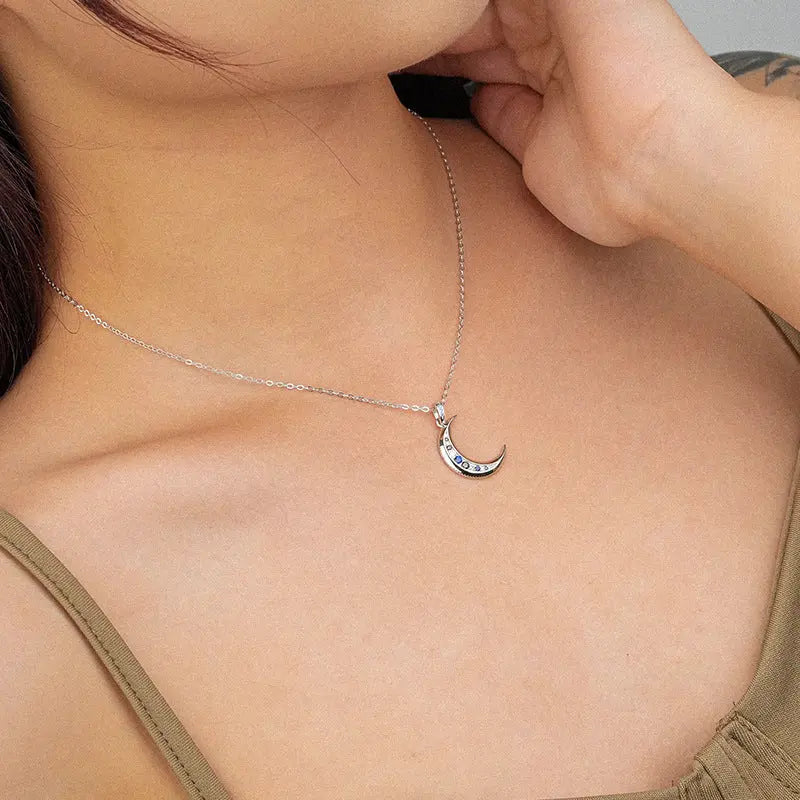 925 Sterling Silver Moon Necklace – Posh Atomic