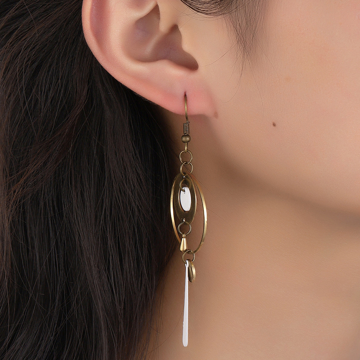 Asymmetric Round Ring Earrings