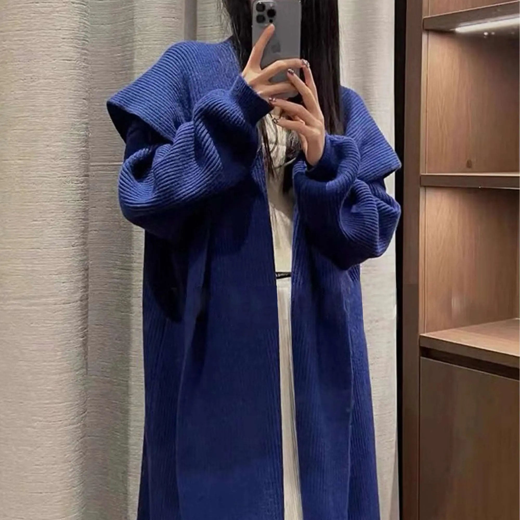 Alpaca Wool Sweater Coat Green L – Posh Atomic