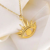 Angel Eye Pendant Copper Necklace Gold Plated – Posh Atomic