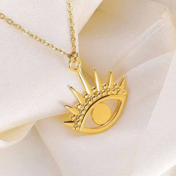 Angel Eye Pendant Copper Necklace Gold Plated – Posh Atomic