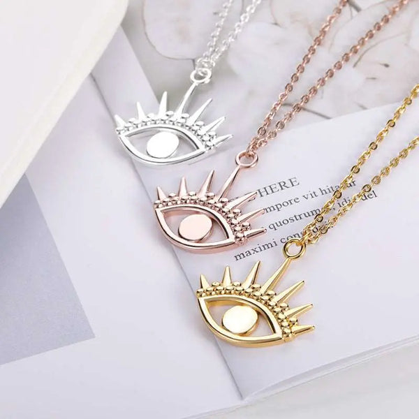 Angel Eye Pendant Copper Necklace Silver – Posh Atomic