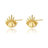 Angel Eye Pendant Copper Necklace Stud Earrings Silver – Posh Atomic