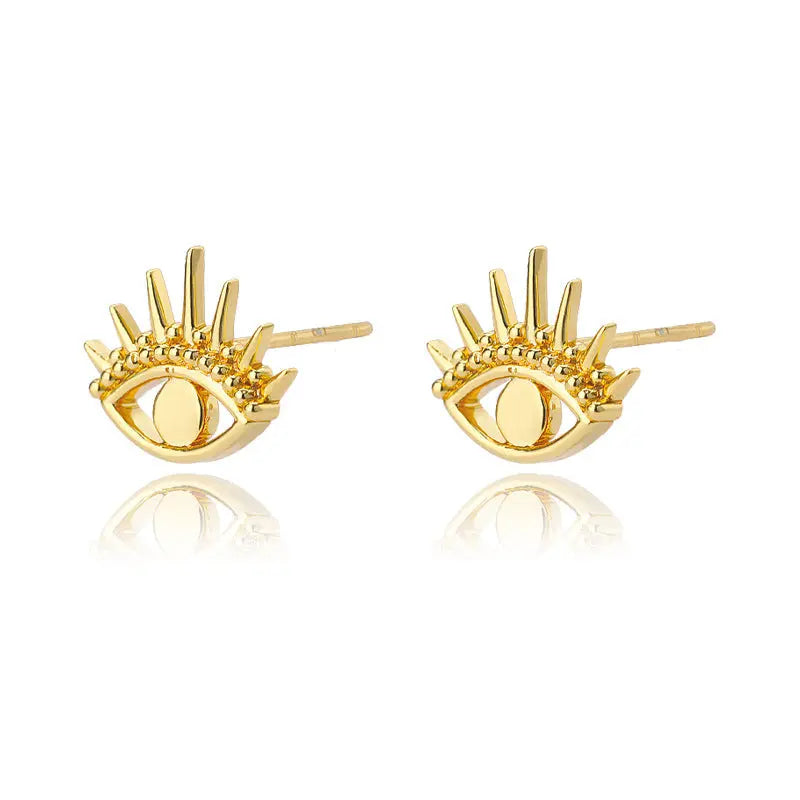 Angel Eye Pendant Copper Necklace Stud Earrings Silver – Posh Atomic