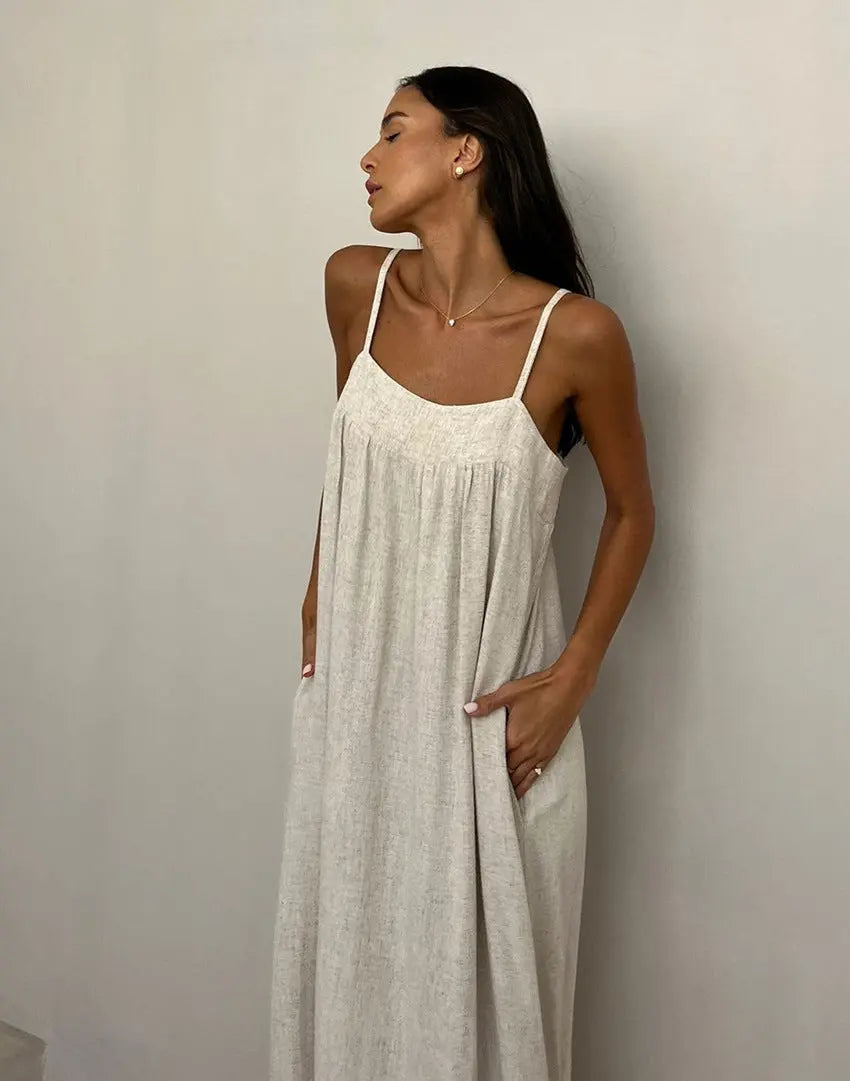 Apricot Sling Long Dress – Posh Atomic