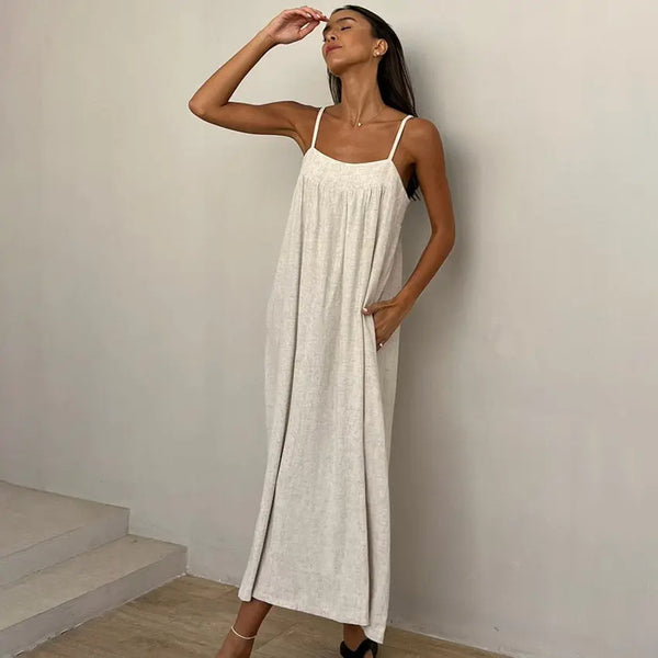 Apricot Sling Long Dress Apricot M – Posh Atomic