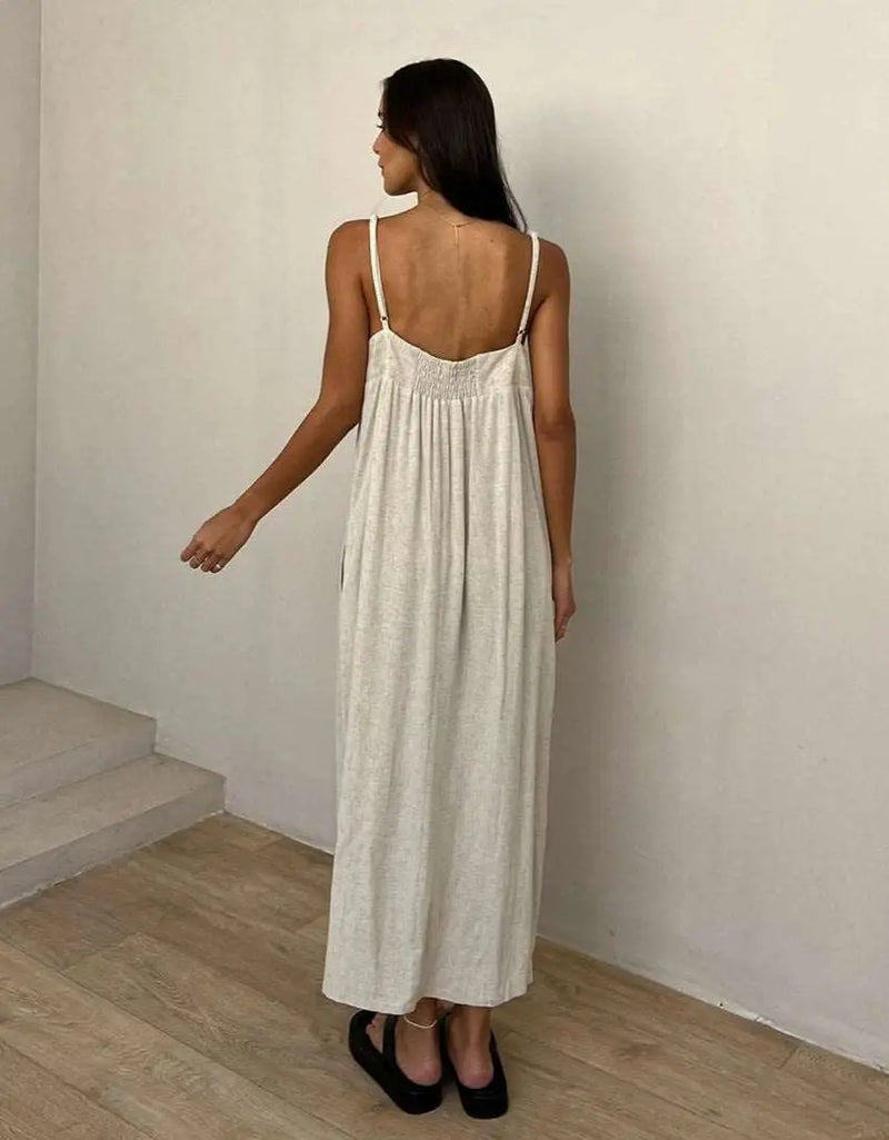 Apricot Sling Long Dress – Posh Atomic