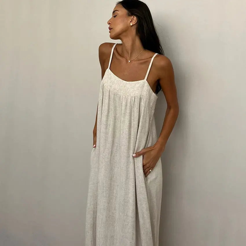 Apricot Sling Long Dress Apricot L – Posh Atomic