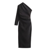 Asymmetric Fashion Dress Black S – Posh Atomic