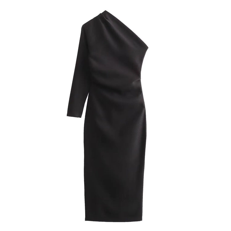 Asymmetric Fashion Dress Black S – Posh Atomic