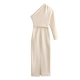 Asymmetric Fashion Dress White S – Posh Atomic