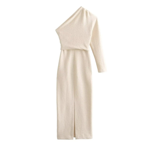 Asymmetric Fashion Dress White S – Posh Atomic